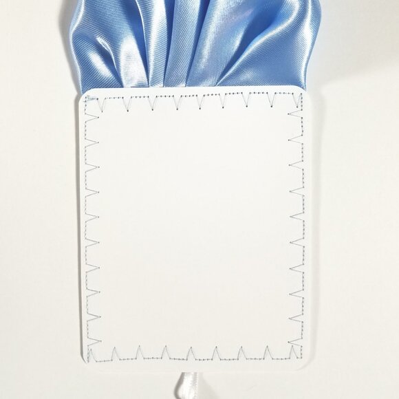 New - Men's Baby Blue Satin Pre-Folded Pocket Square Insert - Picture 4 of 4